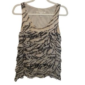 DVF Silk Ruffle Sleeveless Top Size 2